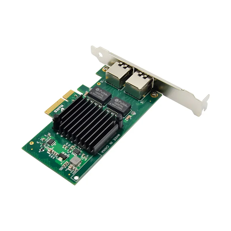 Sunweit ST727 محول الشبكة ثنائي المنفذ جيجابت إيثرنت PCIe X4 Lan Card I350-T2 NIC #4