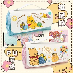 Disney Winnie the Pooh Jointly signed Pen bag Cute perimeter Large capacity High appearance level ins Japanese pencil case