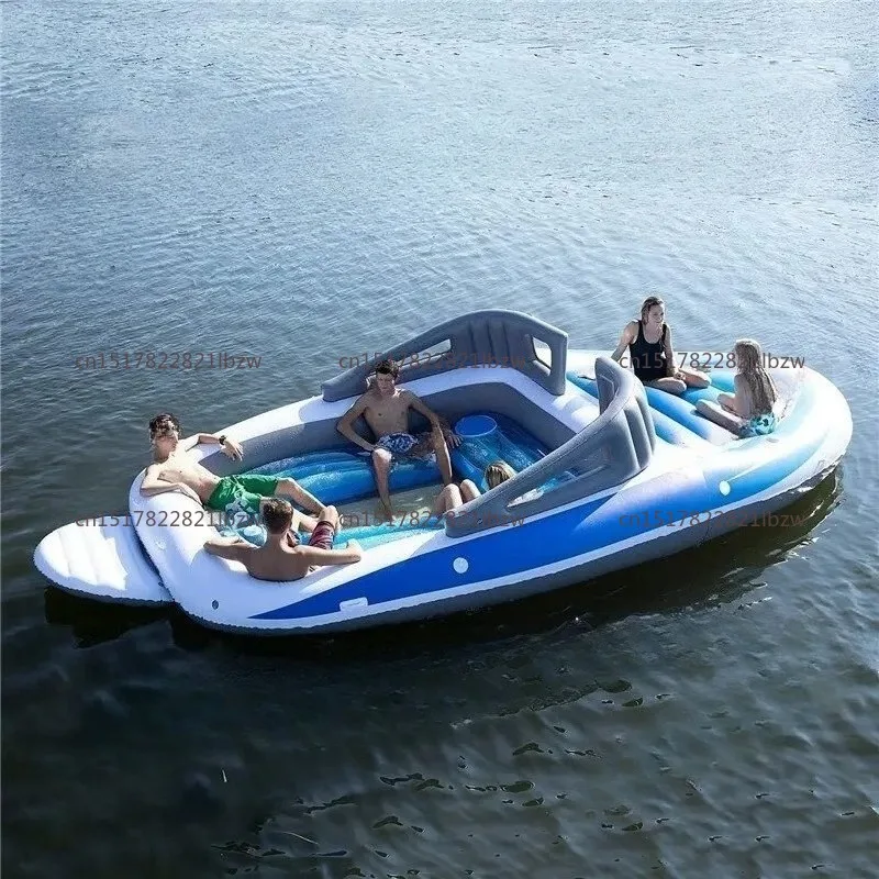 Inflatable Yacht Water Boat Outdoor Party 6 People Island Inflatable Boat Leather Rafting Boat Inflatable Canoe