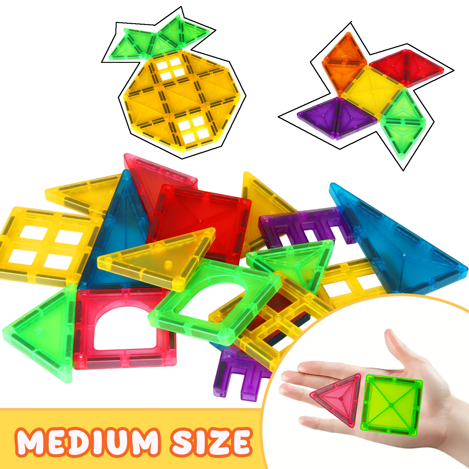 Magnetic Building Blocks Toy, Magnetic Toy Animals with Cars, Creative Geometric Construction Building Toys, Suitable for Children