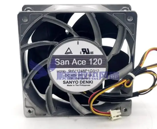 SANYO DENKI 9HV1248P1G012 DC 48V 2.0A 120x120x38mm 4-Wire Server Cooling Fan