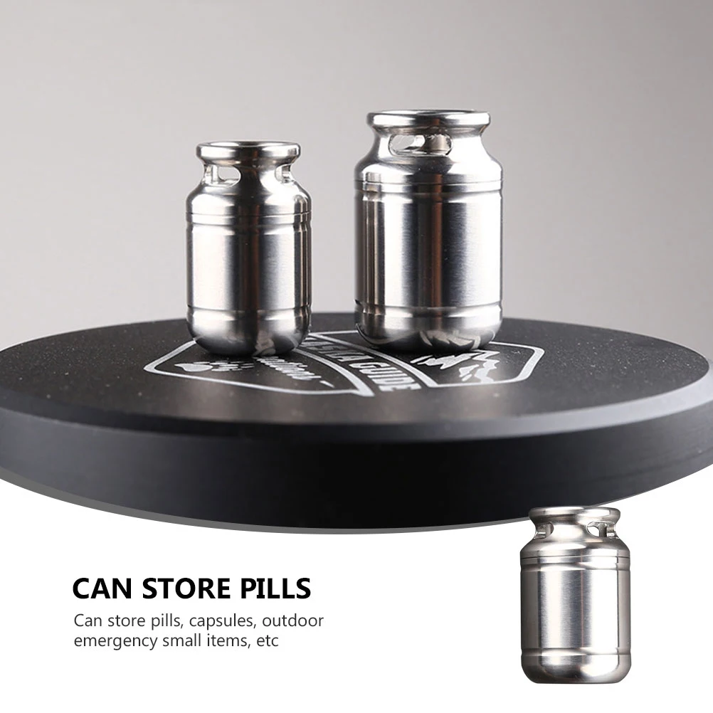 

Waterproof Keychain Pill Holder Titanium Mini Medicine Container Portable Daily Travel Case Lightweight Outdoor Emergency