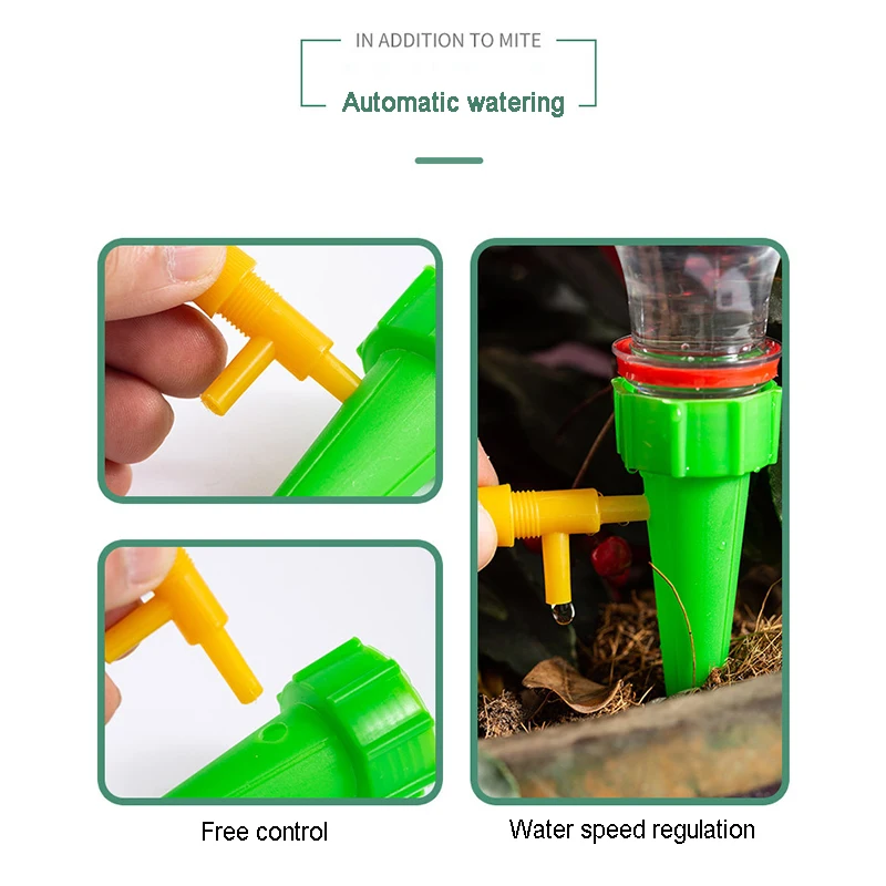 Dispositivo de goteo ajustable de riego completamente automático para uso agrícola, herramienta de riego perezoso temporizada para viajes de negocios en interiores y hogares