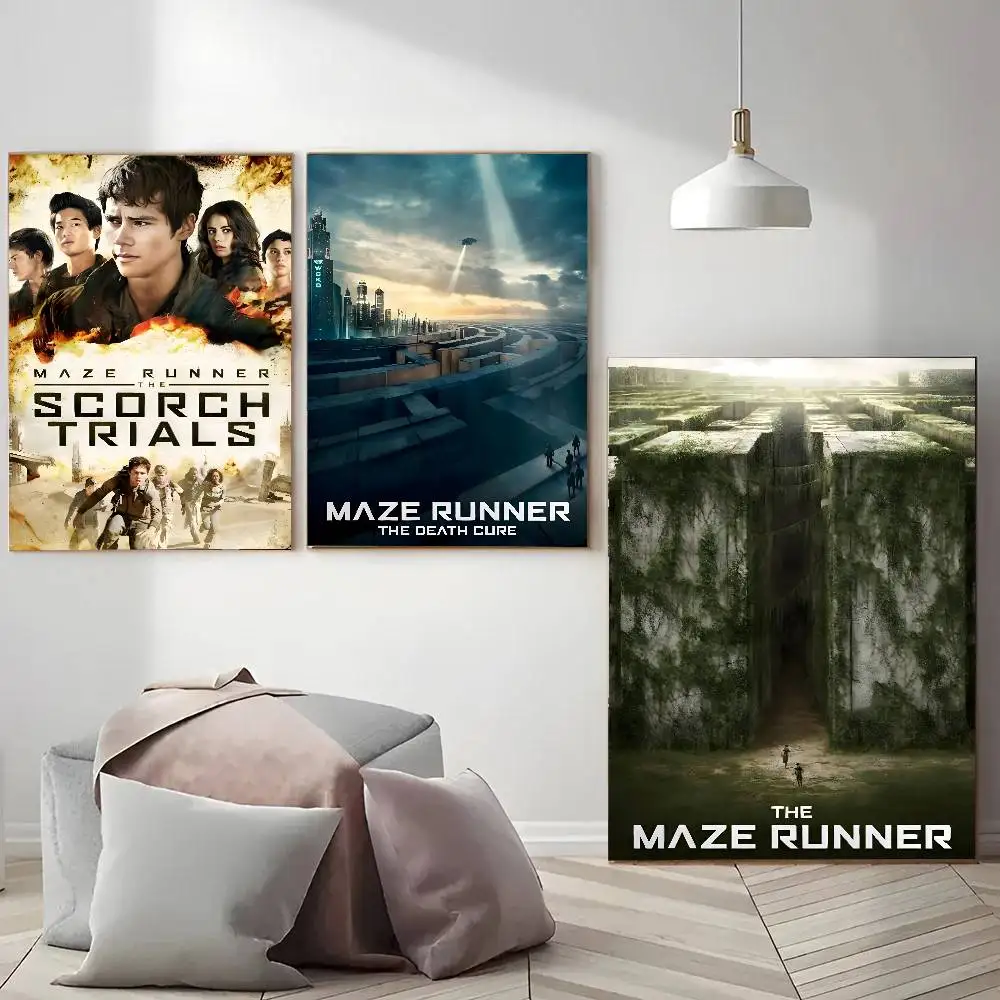 Póster de The Maze Runner, arte autoadhesivo, pegatina de papel impermeable, decoración de pared de habitación, cafetería, Bar
