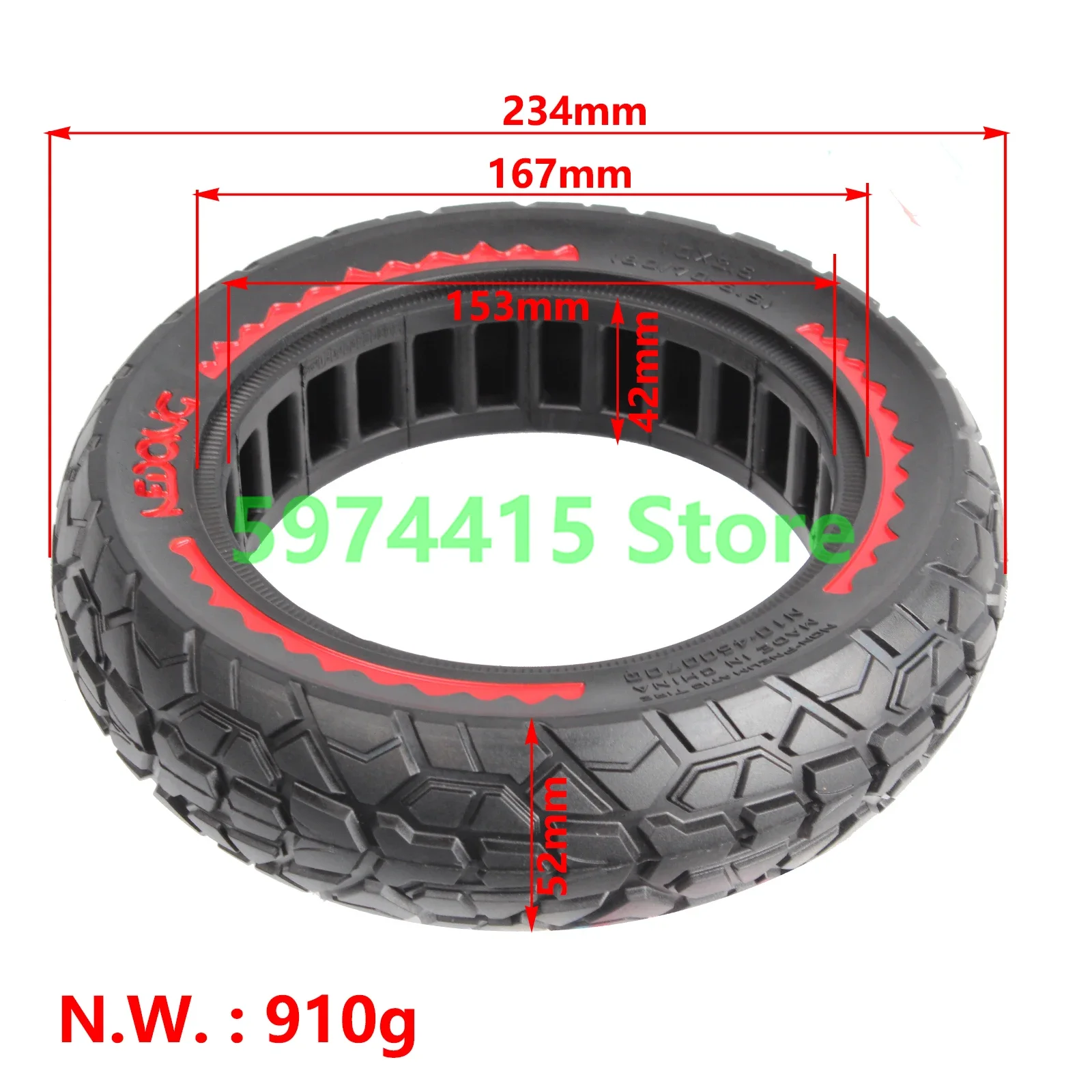 10 Inch 10x2.125 Rubber Solid Tire For Ninebot Segway F20 F25 F30 F40 Electric Scooter Tubeless Thickened Explosion Proof Tyre