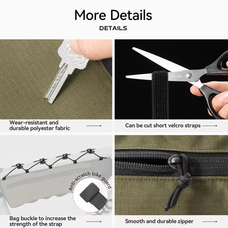 حقيبة الدراجة الإطار السفلي ركوب الخيل حقيبة محمولة 1.9L سعة كبيرة حقيبة دراجة سهلة التركيب الطبقات التخزين مريحة