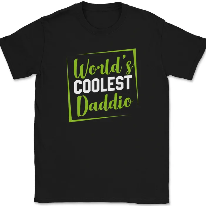 Worlds Coolest Daddio T-Shirt Unisex T-shirts For Man Woman Short Summer Tees Casual Cotton Luxury Brand Fashion Couple's Cloths