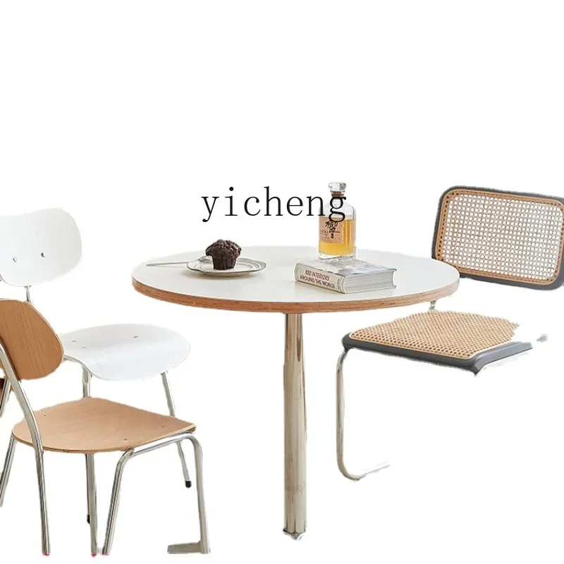 ZZf round Dining Table Mid-Ancient Style Home Small Apartment Modern Designer Coffee Table