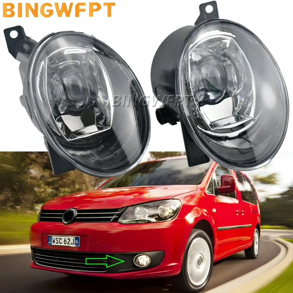 2PCS Car Led DRL 12V Fog Lights Assembly Fog Lamp Lens Daylight for Volkswagen VW Touran Caddy Typ 2B 2011 2012 2013 2014 2015