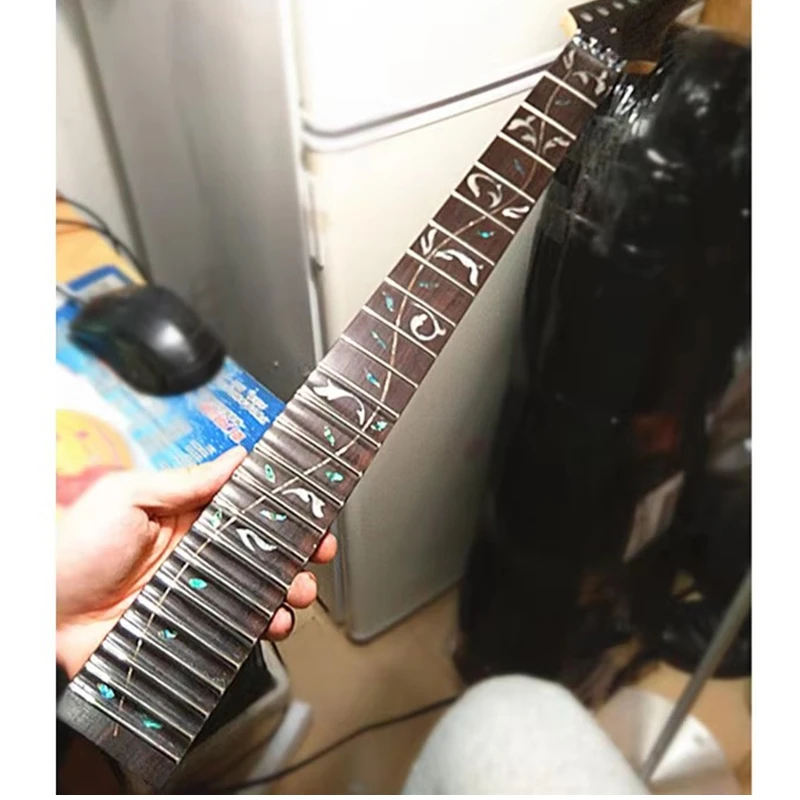 

24 Frets Maple Electric Guitar Neck Rosewood Fingerboard Inlay Tree Of Lifes 12th-24th Scallop Accessories Parts