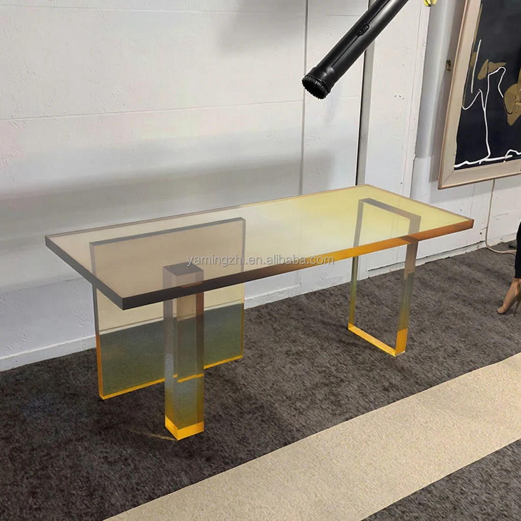 High Class Home Furniture Transparent Thickened Acrylic Room Desk Modern Design Gradient Color Living Room Acrylic Side Table