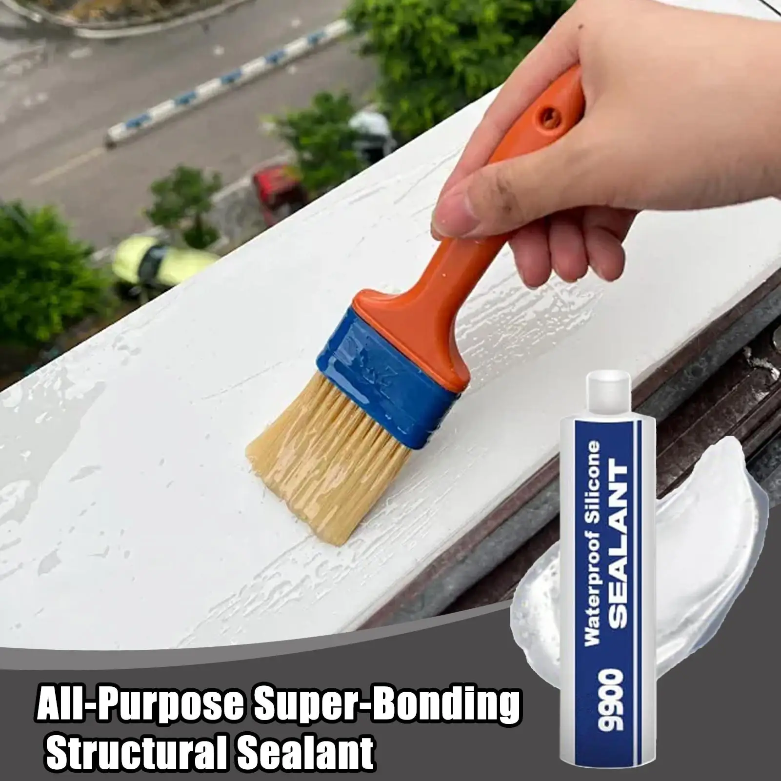 400g Waterproof 9900 Bonding Sealant UV-Resistant Adhesive for Marine RV Roof Window Bathroom Concrete Tile & Driveway