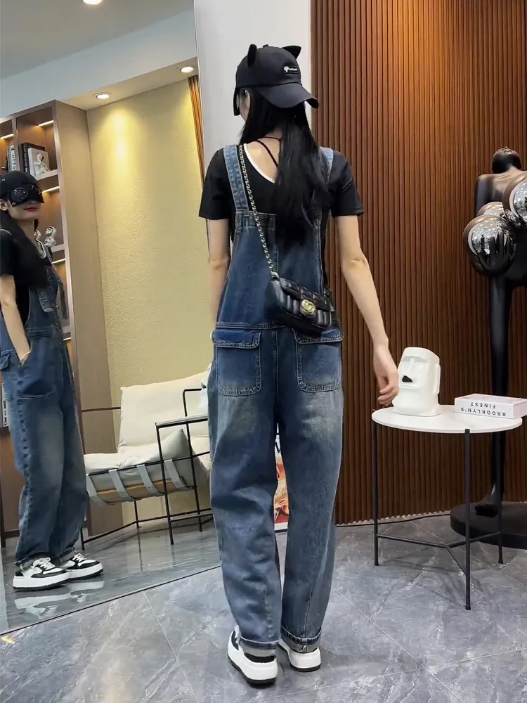 กางเกงยีนส์เอวสูงทรงหลวมขาบานสไตล์วินเทจสำหรับผู้หญิง ดีไซน์ย้อนยุคแฟชั่นฤดูใบไม้ผลิและฤดูร้อน สไตล์ลำลอง