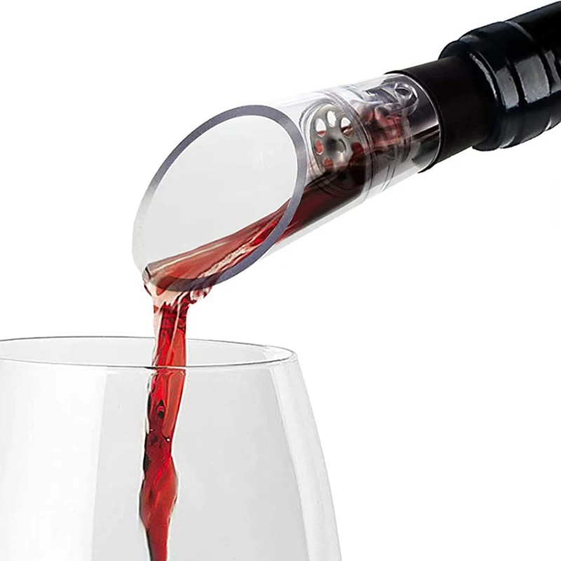 1pcs Quick Decanter White Red Wine Bottle Drop Stop Top Stopper Dumping Funnel Aerator Pourer Premium Aerating Decanter Spout