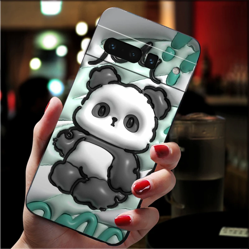 

Bear Bunny Panda Cartoon Dinosaur Phone Case For Google Pixel 10 9 Pro XL 9A 8 7 6 Pro Pixel 8A 7A 6A Pixel 8 7 6 5
