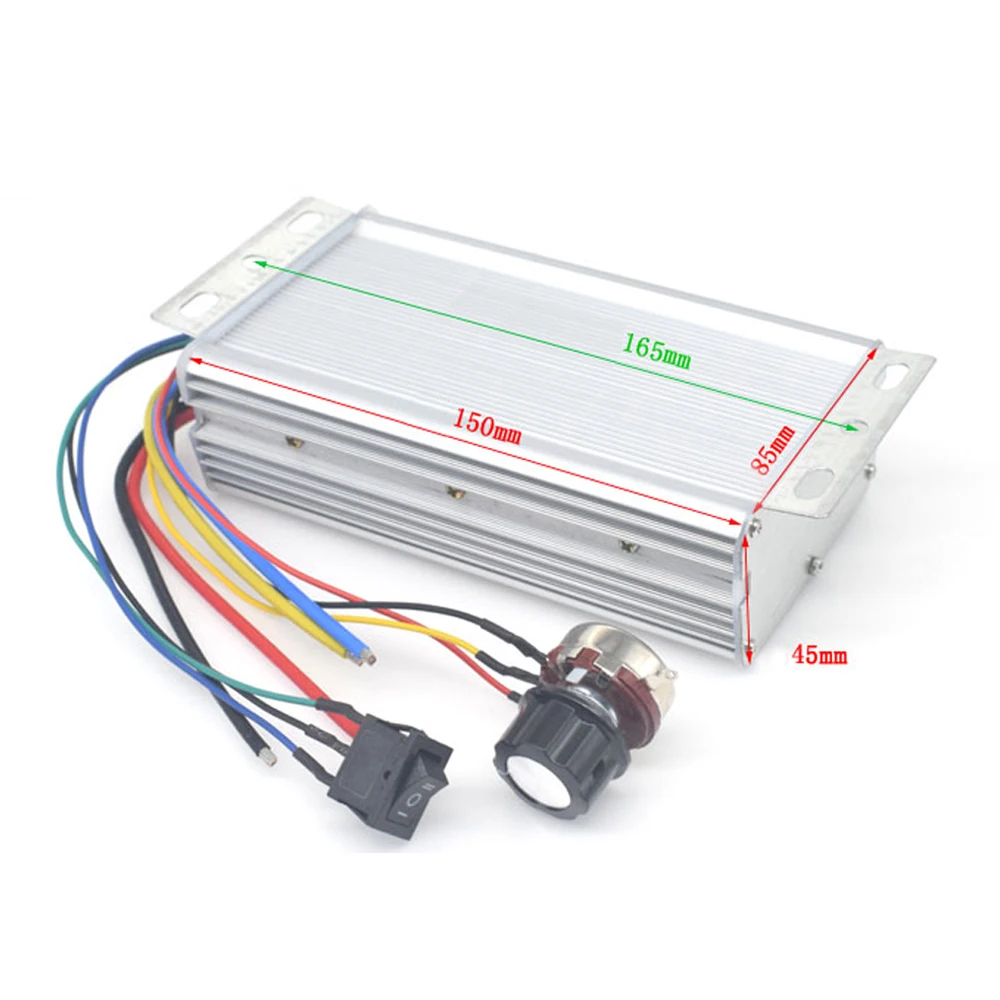 

DC10-60V Motor Speed Controller Forward and Reverse 0-100% Motor Speed Adjustable Regulator 100A DC Brush Motor Speed Governor