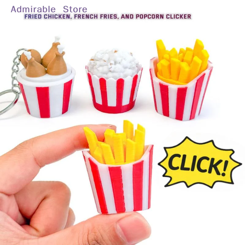 wKids Food Shaped Keyboard Button Fidget Keychain Sensory Clicker Toy for Stress Relief and Focus in Classroom
