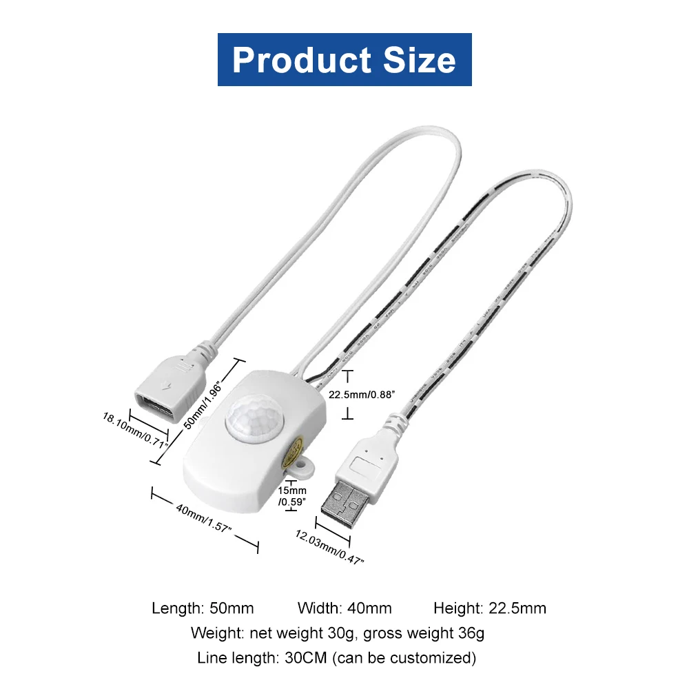 DC 5V-24V 5A USB PIR Cảm Biến Chuyển Động Hồng Ngoại Cảm Biến Cho Đèn LED Dây Thông Minh Công Tắc Cảm Ứng đen Màu Trắng