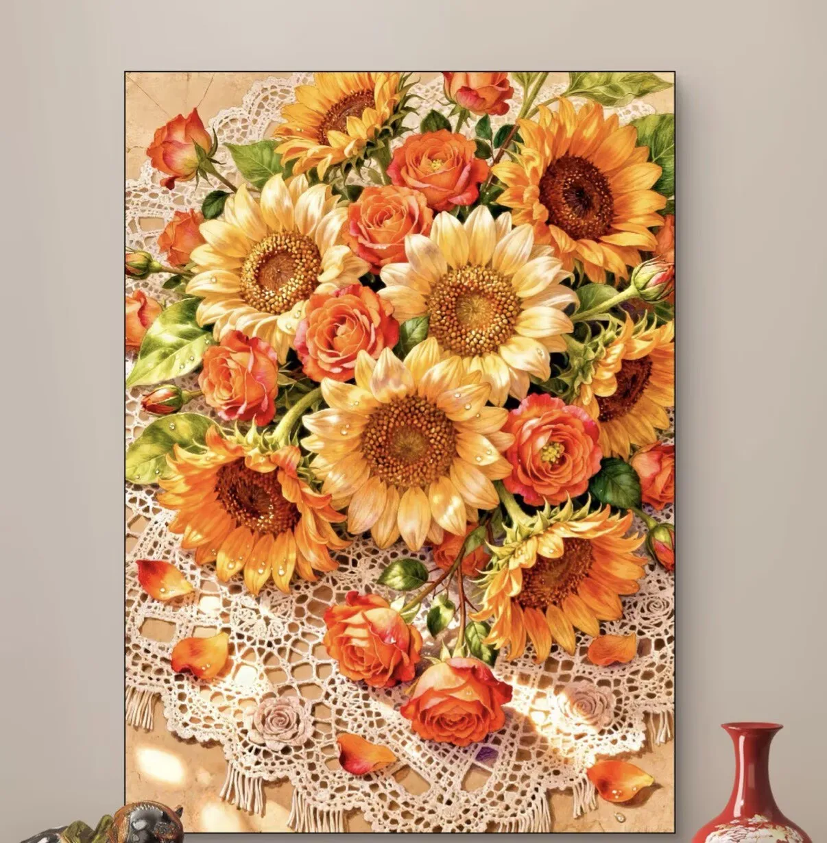 9CT 14ct 11CT Sunflowers Printed Kit Cross Stitch Embroidery DIY Needlework Home Decor Crafts With Needles Threads