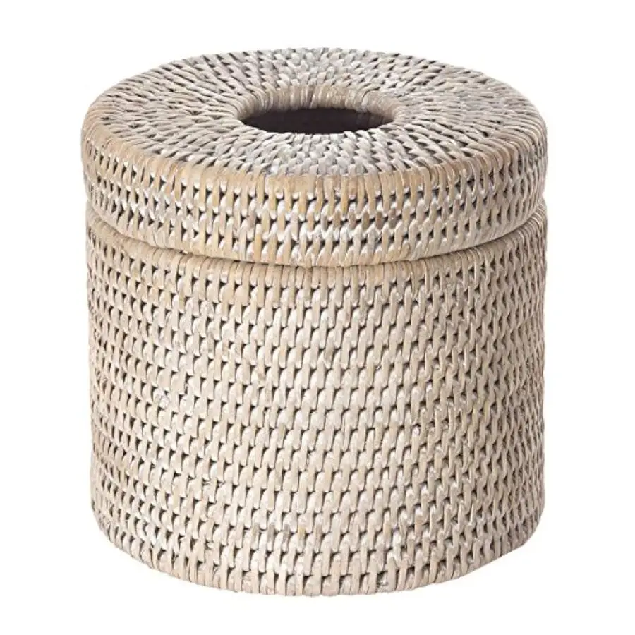 

La Jolla Крышка рулона туалетной бумаги Плетеный декор для ванной комнаты Отдельно стоящее хранилище туалетной бумаги, корзина с крышкой, предметы первой необходимости в ванной комнате,