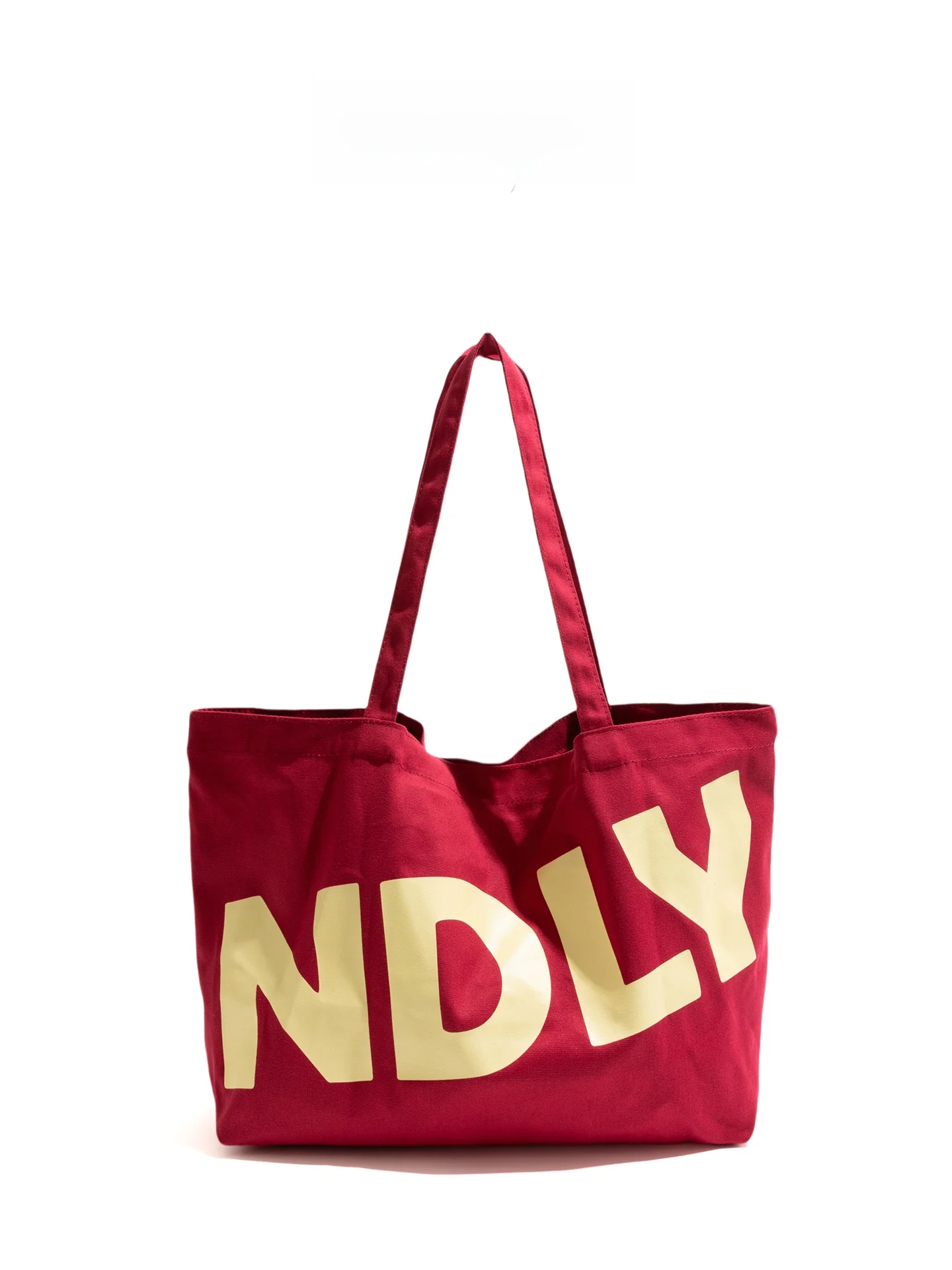 

Red Canvas Tote Bag Korean Sle Letter Print Design Sensation Single oulder Commuter Bag Faionable op Bag ape
