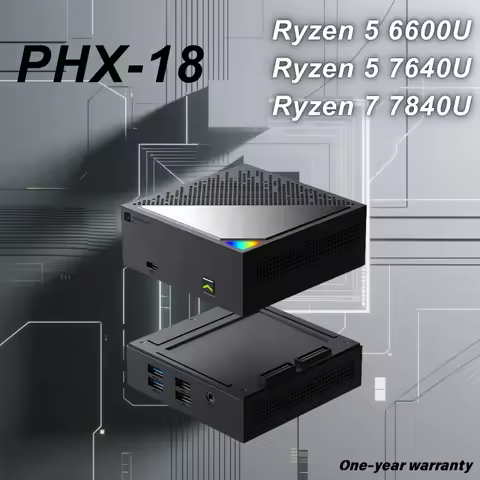 Mini PC Ryzen 6600U Win11 Pro LPDDR5 16GB 6400MHz M.2 NVMe SSD PCIe3.0/4.0 WiFi6 BT5.2 Desktop Computer