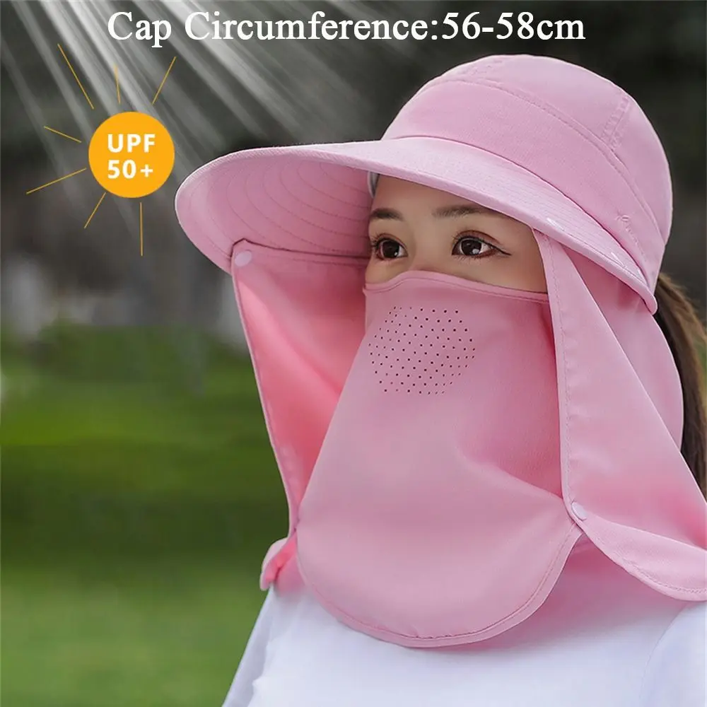 Female Summer Hat Face Cover Breathable Sun Hat All-match Summer Hat with Wide Brim Anti-ultraviolet Cycling Sunhat