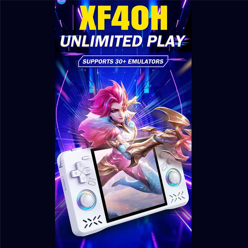 XF40H ريترو وحدة تحكم بجهاز لعب محمول 64G 4.0In IPS شاشة لينكس يدعم واي فاي RGB عصا تحكم ثلاثية الأبعاد مشغل ألعاب الجيب المحمول #3