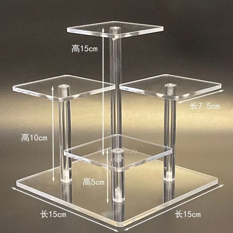 Transparent acrylic figure stand Multi-layer square display stand Jewelry ornament display stand