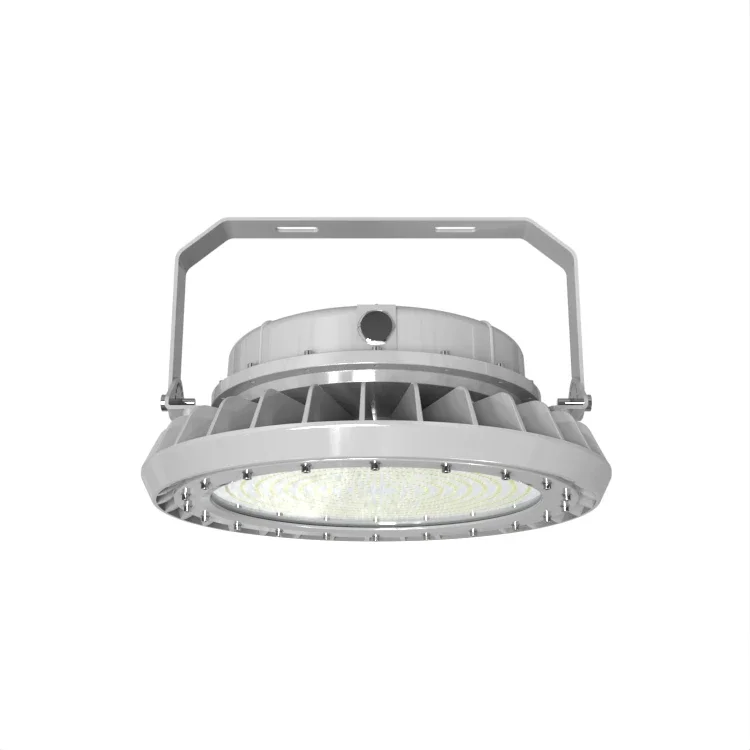 UL844 Class I Division 2 High Bay 250W IP66 Round Shape Explosion Proof Light with Battery Backup Emergency Mode 180mins