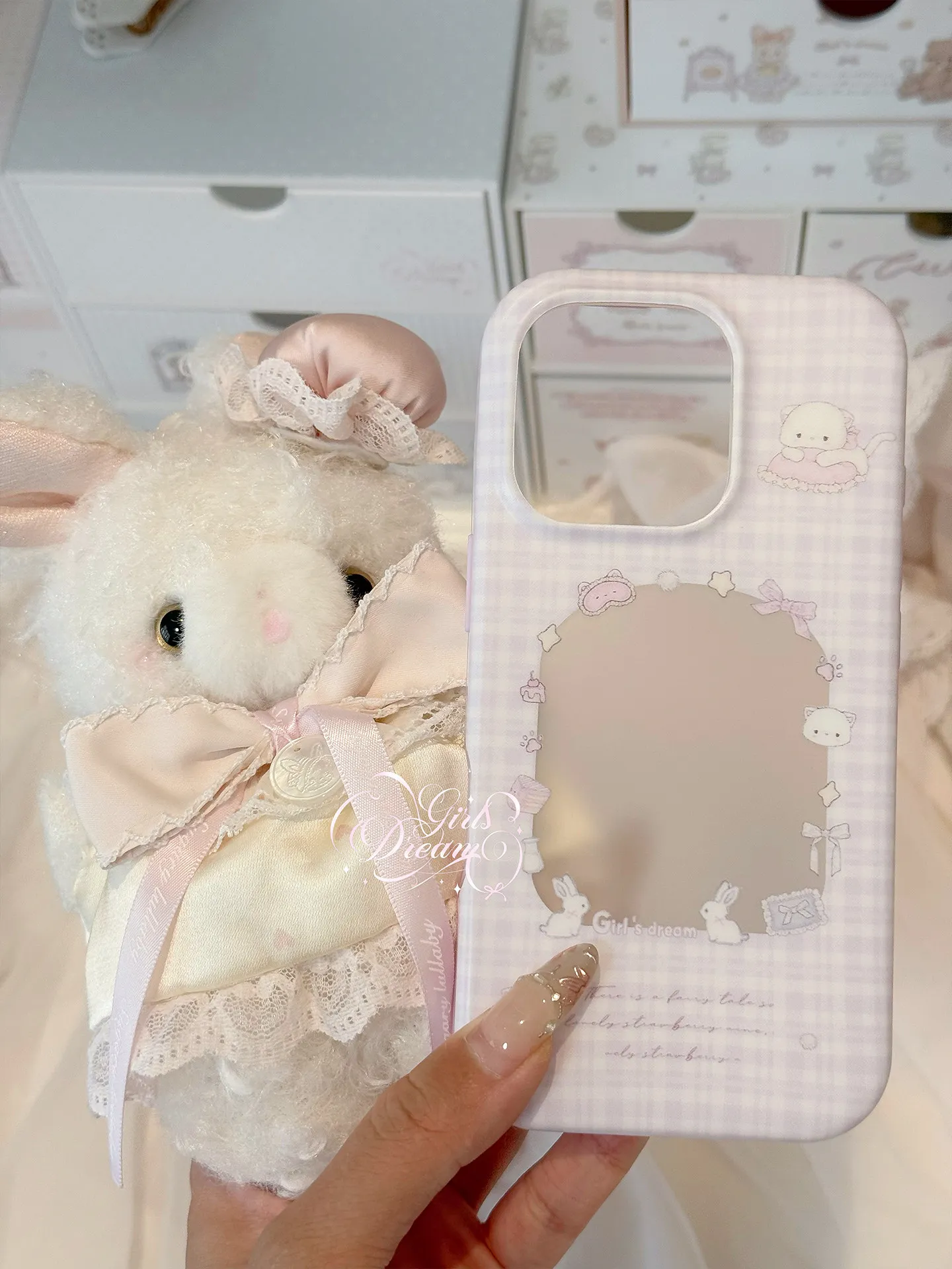 Funda para Teléfono con Diseño de Gatito y Conejito Morado, Estilo Y2K, para iPhone 17, 16, 15, 14, 13, 12, 11 Pro, XR, XS, X Max, 7, 8 Plus, MINI, Estilo Y2K