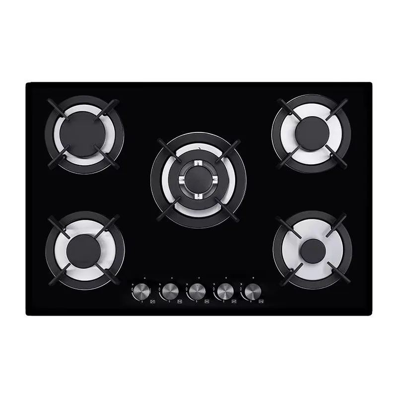 5 Burner Built-in Electric Hob Black Tempered Glass Panel Outdoor Home Kitchen Cooktop with CE Certificate