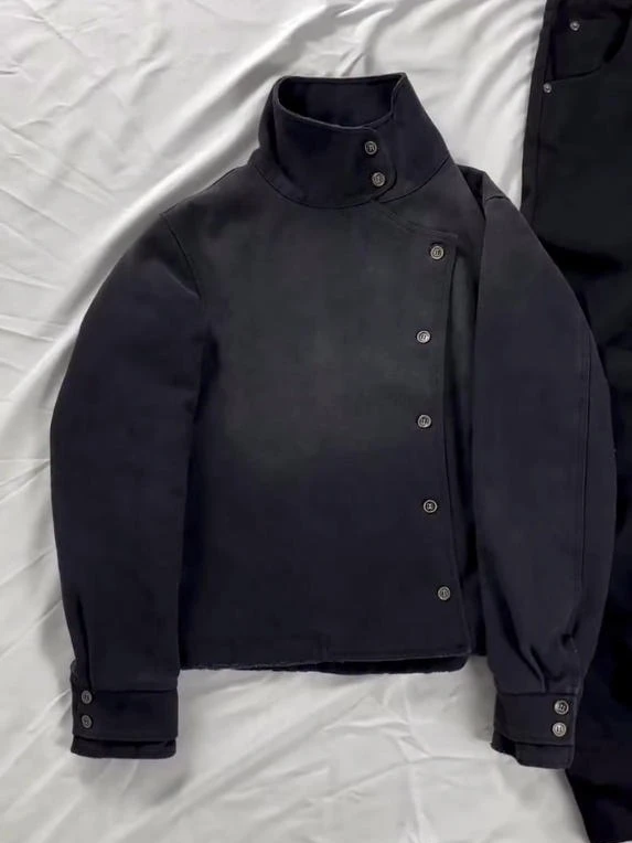 

Куртка унисекс в стиле Харадзюку с винтажными нестандартными пуговицами, градиентная, готическая, уличная, Y2K, из канваса и хлопка, повседневная