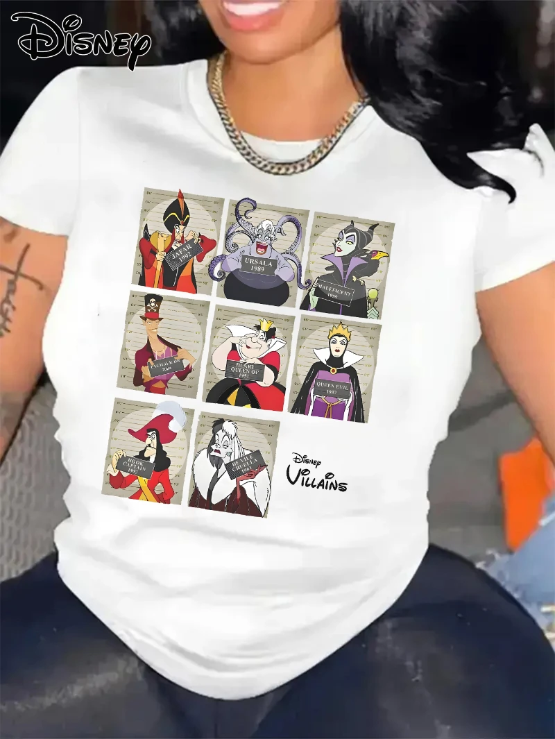 

Disney Villains Women's T-shirt - Official Jafar, Maleficent, Cruella De Vil, Ursula, Maleficent&Cruella Printed Short Sleeves