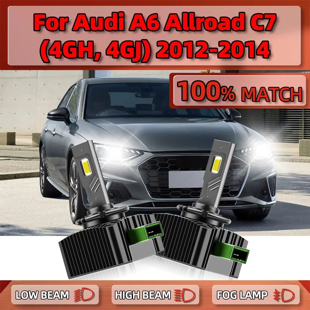 

120W D3S Xenon HID Headlight Bulbs 25000LM Canbus LED Lights 6000K White For Audi A6 Allroad C7 (4GH, 4GJ) 2012 2013 2014