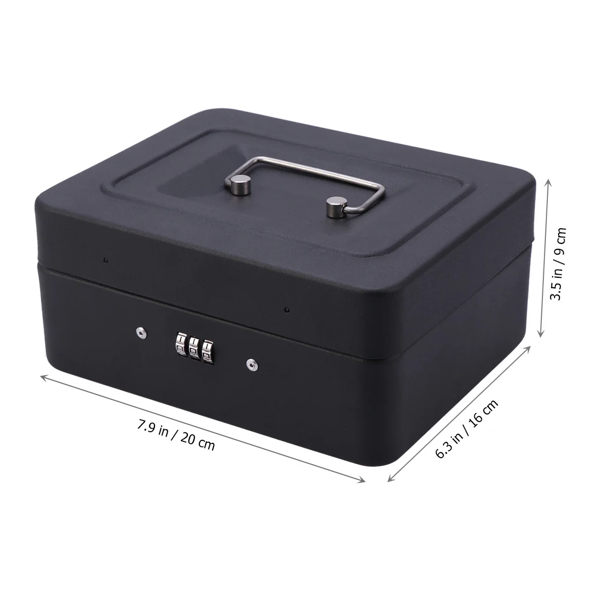 Metal Money Box Cash Storage Metal Money Box With Combination Lock For Store Restaurant Hotel Black
