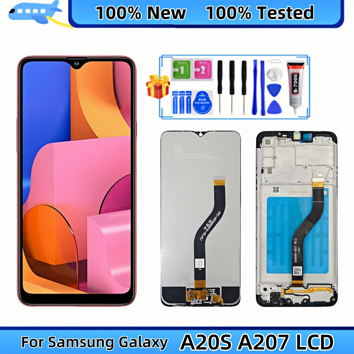 

For Samsung Galaxy A20S A207 SM-A207F A2070 A207M LCD Display Touch Screen Digitizer Assembly Replacement