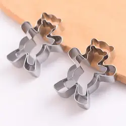 Bear Shape Biscuit Cookie Cutter Moulds Stainless Steel Long Arm Hug Bear Biscuits Molds Nut Cake Pastry Dessert Cookie gadgets