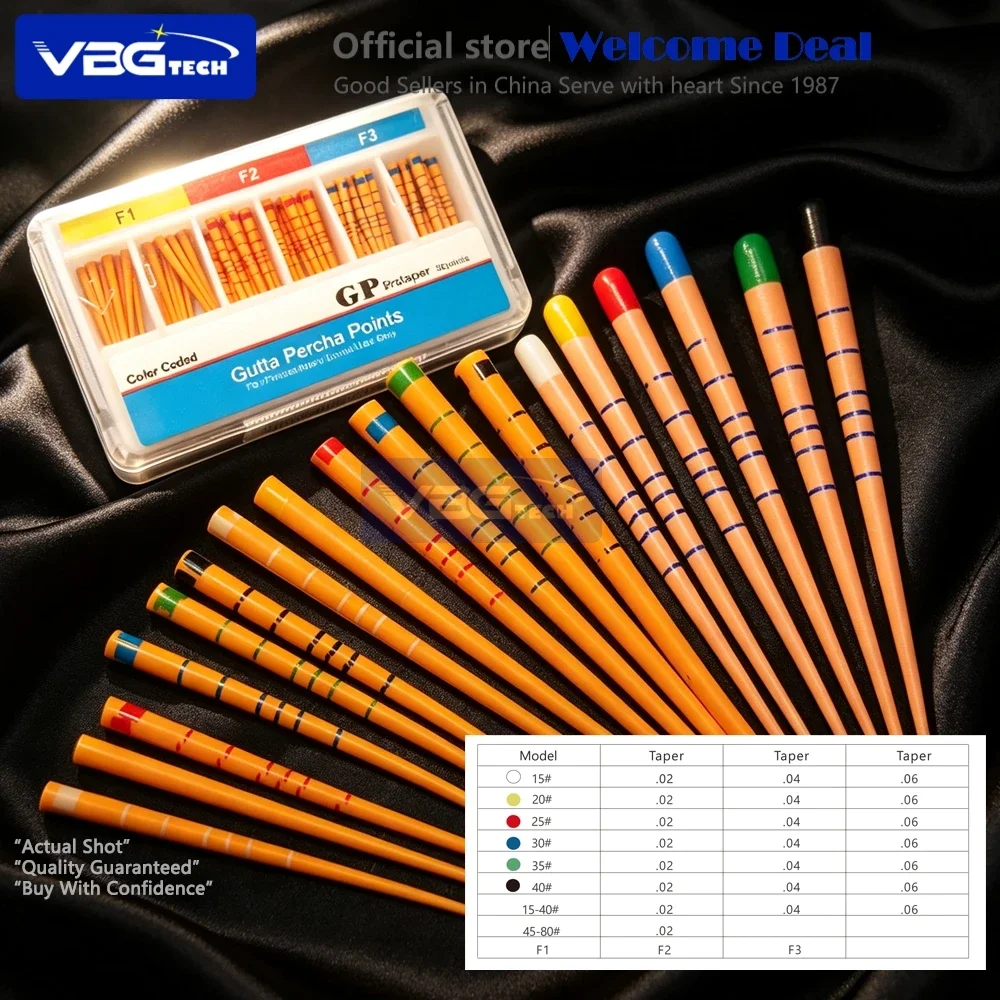10Boxes Dental F1-F3 02/04/06 Gutta Percha Points Absorbent Paper Points Scale Endodontics Root Canal Obturating Bars Filling