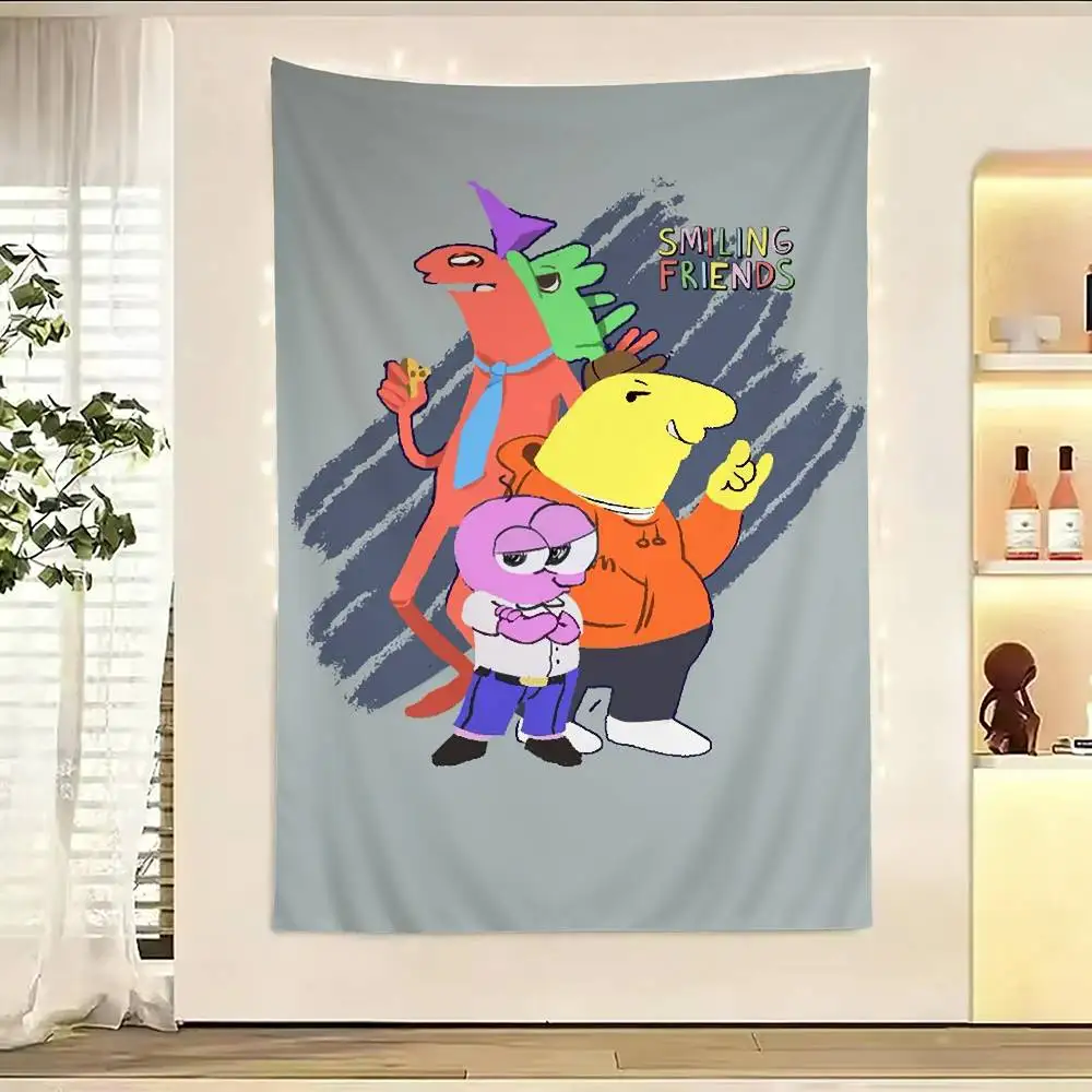 

cartoon S-smiling f-Friends Flags Wall Hanging Background Art Banner for Bedroom Home Outdoor Decor