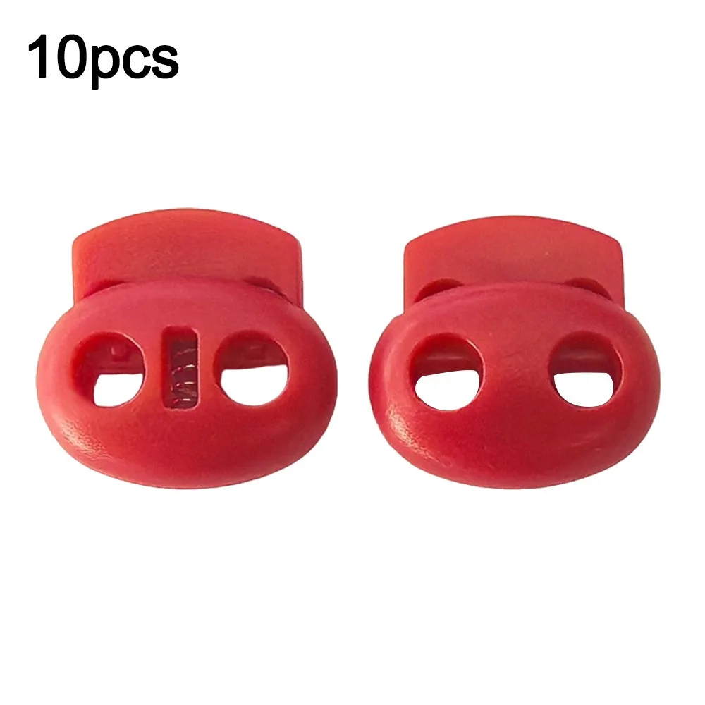 10Pcs Two Hole Cord Lock Spring Mechanism Clip Bean Toggle Clip Adjustable Shoelace Accessorie For Sportswear/Shoes/Elastic Band