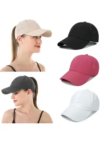 New style Ponytail Hat Women's Ponytail Baseball Cap Versatile Breathable Quick-Dry Baseball Cap Outdoor Sun Protection Hat