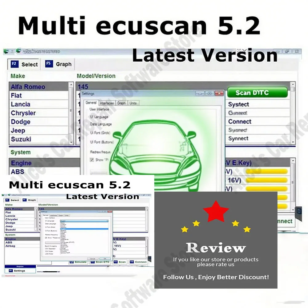 

Multiecuscan V5.2 obd2 scanner Registered Unlimited Keygen for Multi Ecu Scan work for ELM327 OBDII Diagnostic Tool