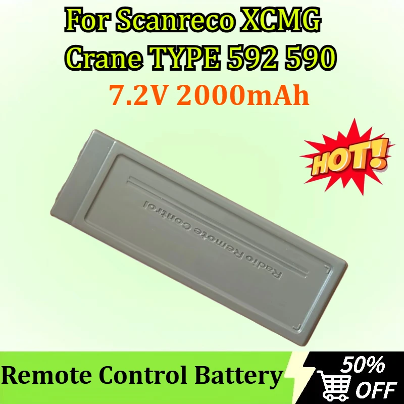 

New 7.2V 2000mAh for Scanreco XCMG Crane TYPE 592 590 High Quality Replaceable Battery Capacity Remote Control Battery
