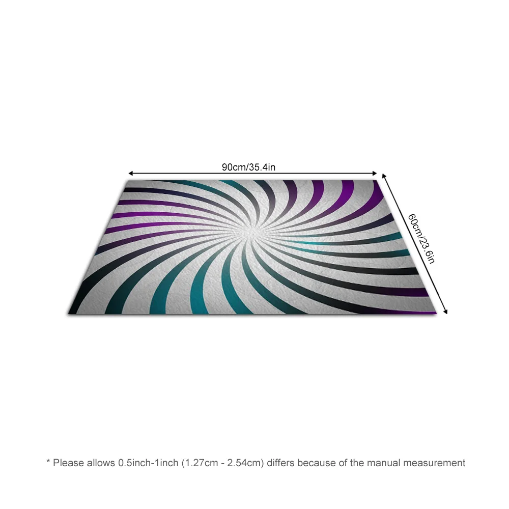 Tuniu Striped Round Rug Non-Slip Home Decor Indoor Outdoor Mat Living Room Floor Mat