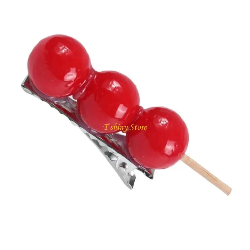 N58F 시뮬레이션 Candied Haws/Burger Hair Clip 재미있는 사이드 클립 어린이를위한 사랑스러운 헤어 핀
