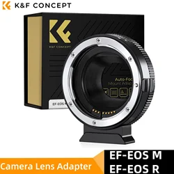 K&F Concept Auto Focus Camera Lens Adapter for Canon EF EF-S Lens to Canon EOS M M1 M2 M3 M5 M6 M50/EOS R RF R3 R6 Mount Cameras