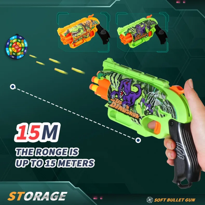 Kinder Air Soft Bullet Gun Spielzeug Graffiti Shark Farbschema 6-Runde Automatische Sichere Outdoor Schießen Sport Kinder Jungen geschenke – Detail 14