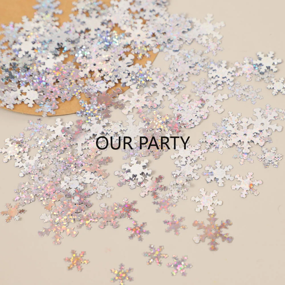 15G/bag Snowflake Sequins Confetti Sprinkling Table Scatter Xmas Ornaments for Home Winter Merry Christmas Theme Party Decor