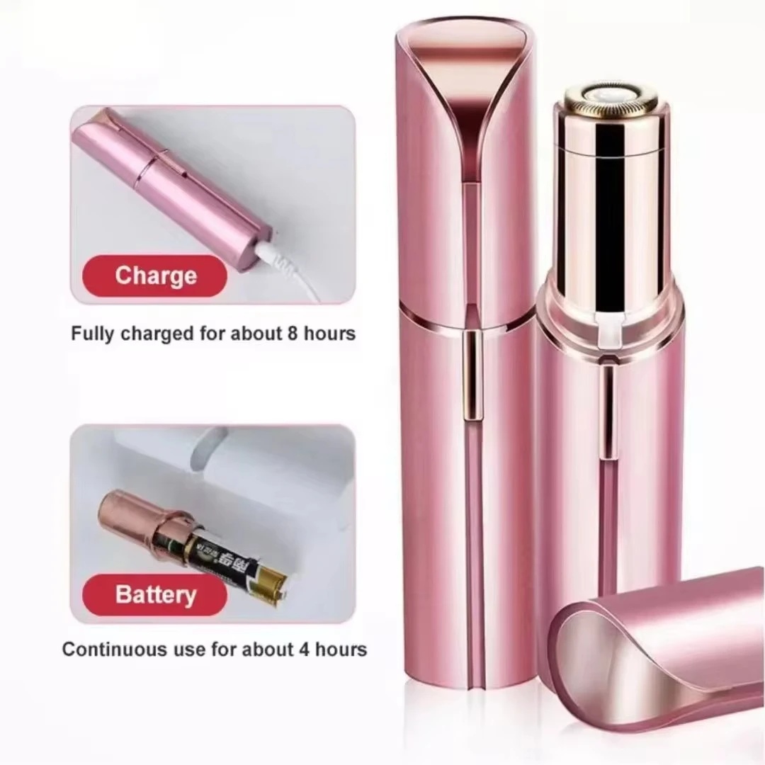 Xiaomi pencukur alis elektrik wanita, Epilator elektrik bentuk lipstik portabel, pemangkas alis tanpa rasa sakit, alat cukur penghilang rambut wajah, Epilator kecil 2024